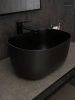 Раковина керамическая Gid Creativo 53377 50х30 накладная цвет черный без отверстий под смеситель