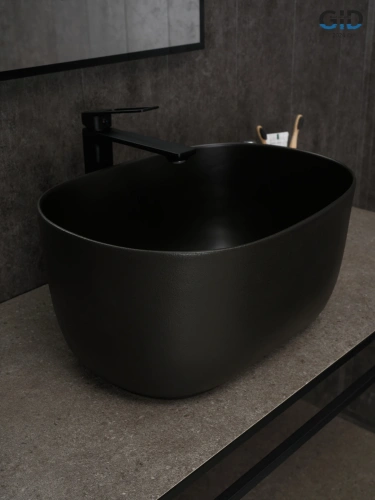 Раковина Gid Creativo 45 см N9302bg (53377) накладная цвет черный - фото 3
