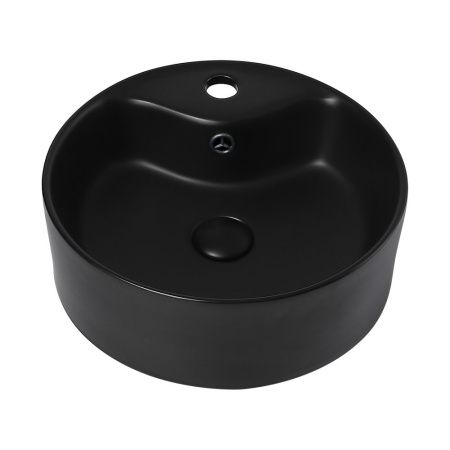 Раковина керамическая Abber BEQUEM AC2104MB 40х40 накладная цвет черный 1 отверстие под смеситель