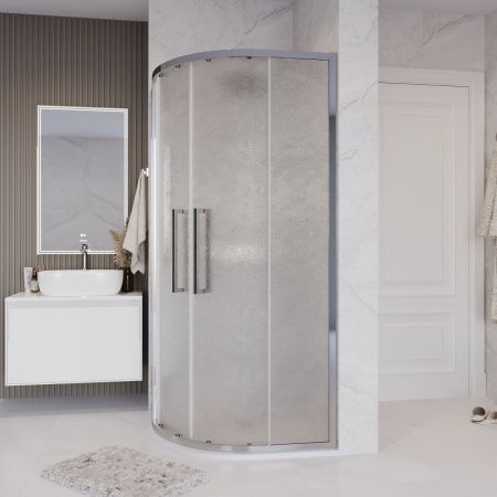 Душевой уголок Grossman Cosmo 301.K33.02.8080.10.02 80х80 стекло текстурное профиль хром без поддона