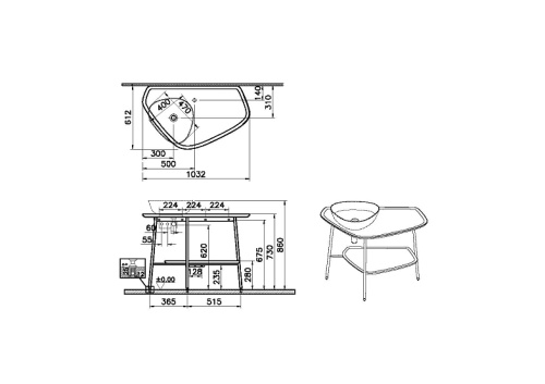 Столешница Vitra Plural 62571 104x62x73 - фото 3