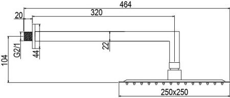 Душевая система AQG Alpha 19ALPEC32209 встраиваемая в стену цвет золото