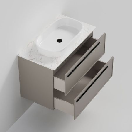 Тумба со столешницей La Fenice ELBA TWIN NFNC-01-ELB-C-90-2-3-GG 90х50 подвесная цвет бежевый