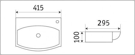 Раковина из сантехнического фаянса CeramaLux 78014T 40х30 подвесная цвет белый 1 отверстие под смеситель
