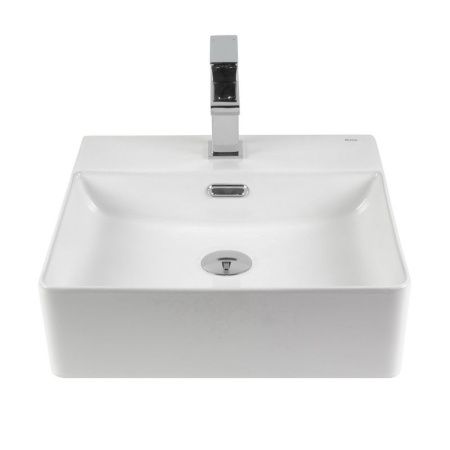 Раковина из сантехнического фарфора Bond Cube S02-420 40х40 накладная цвет белый 1 отверстие под смеситель