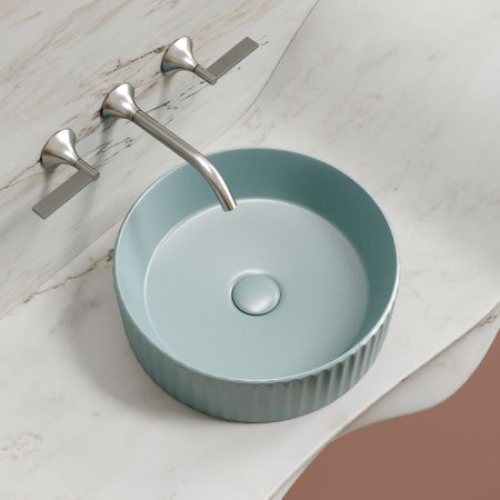 Раковина из сантехнического фарфора Ceramica Nova ELEMENT CN6057MLG 40х40 накладная цвет зеленый без отверстий под смеситель