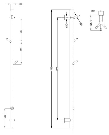 Полотенцесушитель электрический Boheme Oak 724-50-CB 5х150 медь