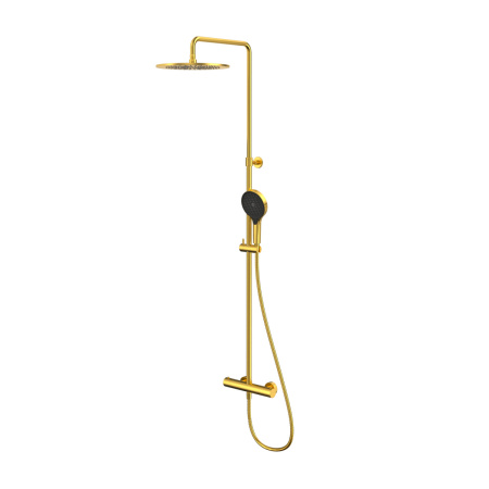 Душевая стойка Whitecross Y brushed gold Y1254TOPGLB настенная цвет золото брашированное с термостатом