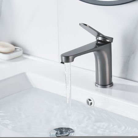 Смеситель Shevanik S6201T на раковину оружейная сталь