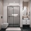Душевая дверь Grossman Style 100.K33.05.100.21.02 100х195 стекло текстурное профиль черный