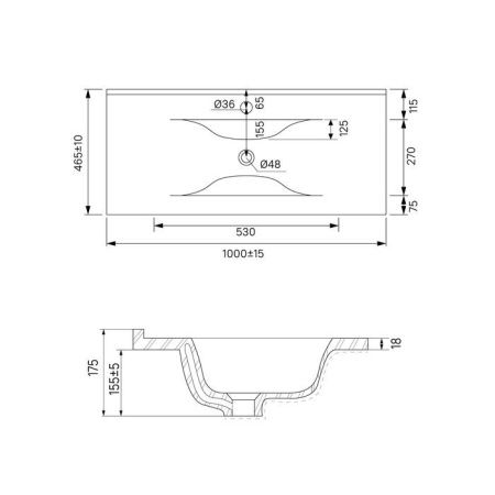 Тумба с раковиной Iddis Bild BIL10G0i95K 100х50 подвесная цвет серый