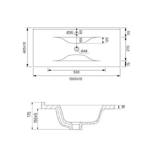 Тумба с раковиной IDDIS Bild BIL10G0i95K 100х45х50 подвесная цвет темно-серый - фото 5
