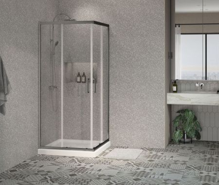 Душевой уголок Azario Seattle AZ-131 S A 80*80*195 80х80 стекло прозрачное профиль хром без поддона