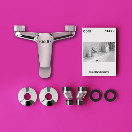 Смеситель для ванны и душа Dorff Stark D1101000 настенный хром без термостата