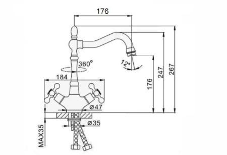 Смеситель D-Lin D155816 на раковину хром