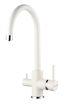 Смеситель для кухни Paulmark ESSEN Es213211-331 на раковину белый без термостата