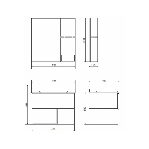 Тумба с раковиной Comforty Штутгарт 00-00001884CF 75,5х52х68,5 - фото 2