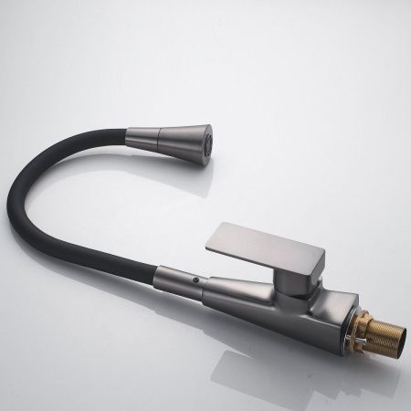 Смеситель для кухни Shevanik S543T-3 на мойку черный/оружейная сталь