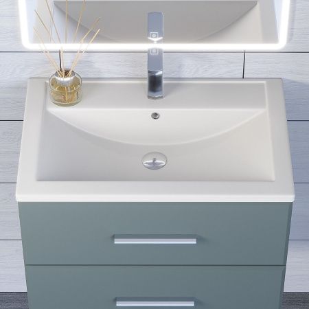 Раковина из искусственного камня Uperwood Foster Quartz 291030032 70х50 полувстраиваемая цвет белый