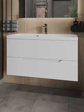 Тумба с раковиной Orange Line Li-100Tuw+RA100 100х50 цвет белый