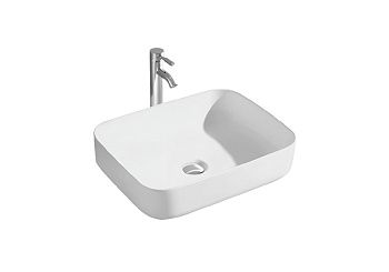 Раковина из сантехнического фарфора Aquatek ВЕГА AQ5515-MW 50х40 накладная цвет белый без отверстий под смеситель