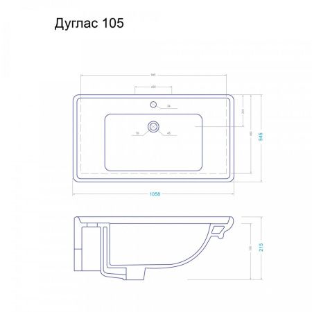 Тумба с раковиной Alavann Berta ALV0968000 110х50 подвесная цвет белый