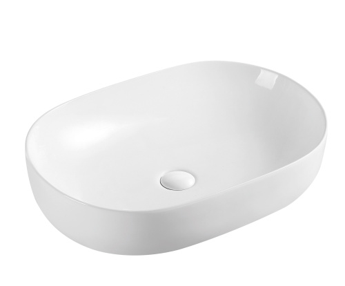 Раковина из сантехнического фарфора Sintesi SIN-LVB-APP-402 61х42 накладная цвет белый - фото 2