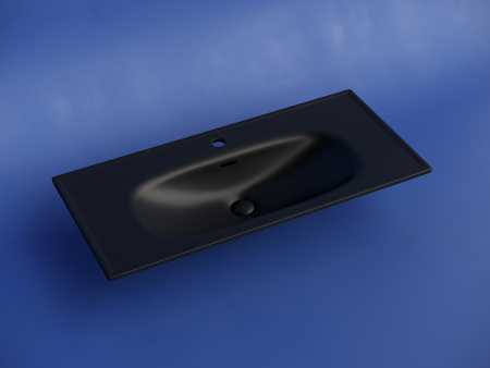 Раковина из сантехнического фарфора Ceramica Nova SABO CN13003MB 100х46 накладная цвет черный матовый 1 отверстие под смеситель