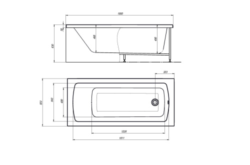 Ванна акриловая Timo RITTA RITTA1880 180х80 пристенная прямоугольная без каркаса - фото 2 Ванна акриловая Timo RITTA RITTA1880 180х80 пристенная прямоугольная без каркаса - фото 2