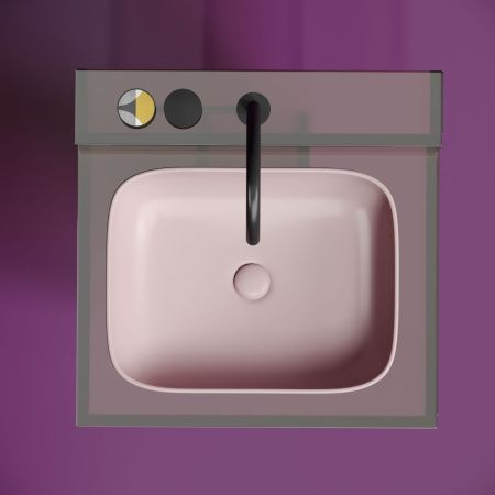 Раковина из сантехнического фарфора Ceramica Nova ELEMENT CN6052MP 50х40 накладная цвет розовый без отверстий под смеситель