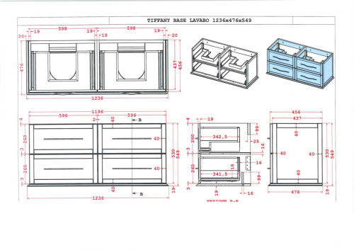 Тумба под раковину Cezares TIFFANY 55244 120х46х55 - фото 2