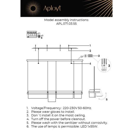 Люстра подвесная Aployt Merod (Мерод) APL.071.03.55