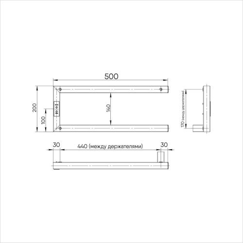 Полотенцесушитель Indigo Nix DGN20-50BRRt 50х20 электрический черный муар - фото 3