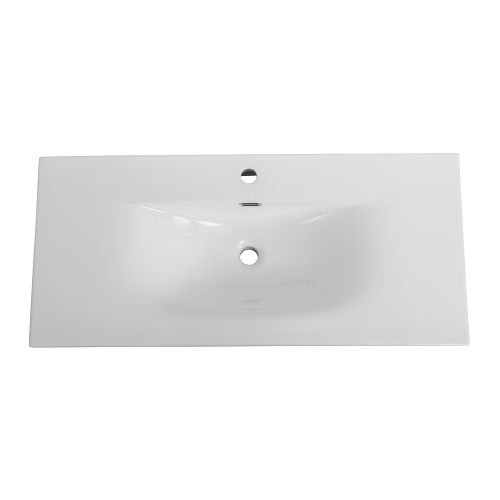 Раковина керамическая BelBagno Uno BB-8099-100 101х46 накладная цвет белый глянцевый - фото 4