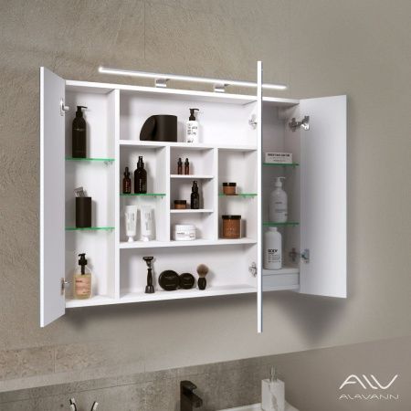 Зеркало-шкаф Alavann Univers ALV0297001 100х80 подвесной цвет белый