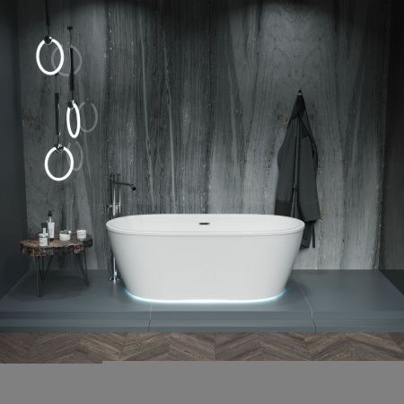 Ванна акриловая Aima Design TONDO 01тон17480с 175х80 отдельностоящая овальная с ножками