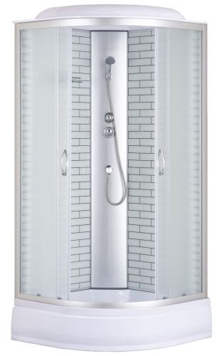 Душевая кабина Loranto CS-6610-25FW 100 100х100 четверть круга с крышей ориентация универсальная