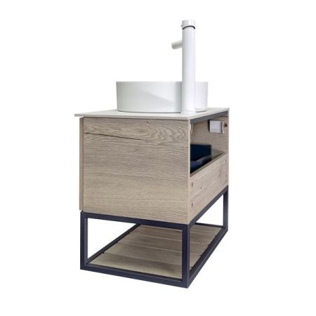 Тумба с раковиной Comforty Порто 00-00011397CF 60х40 подвесная цвет серый