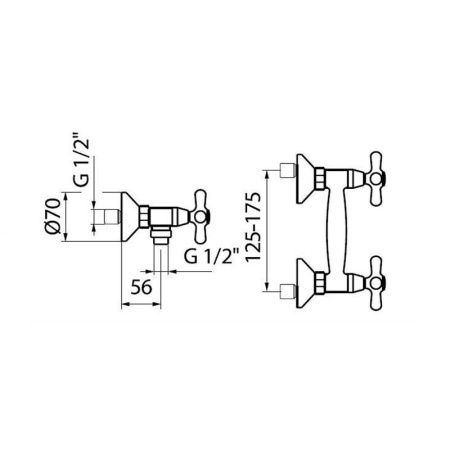 Смеситель для ванны и душа Webert Armony AM760102017 настенный хром/золото