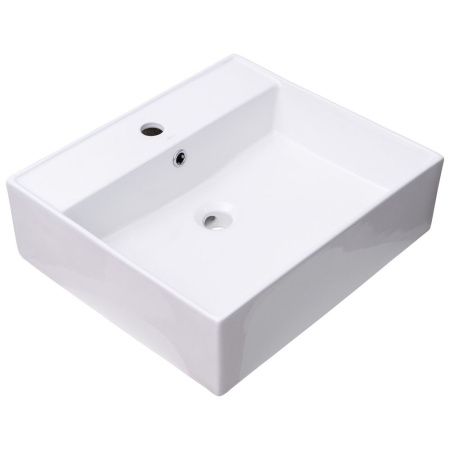 Раковина из сантехнического фарфора Melana 78182-805 50х50 накладная цвет белый 1 отверстие под смеситель