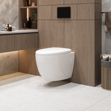 Унитаз подвесной Grossman Санфаянс GR-4451S белый с сиденьем микролифт безободковый каскадный смыв