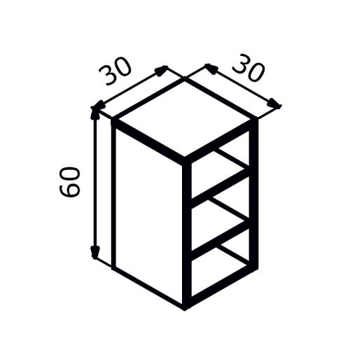 Полка Orka Knidos 3000991 30х30х60 подвесная цвет коричневый/черный - фото 5
