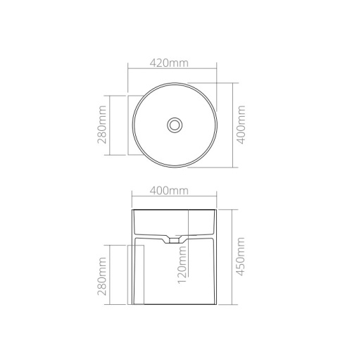 Раковина керамическая Dea Design Pedestal Basin DD2013 400 18 40х40 напольная цвет белый без отверстий под смеситель - фото 3