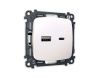Комплект механизма розетки 2USB A+C 20W (быстрая зарядка) Ambrella Volt Omega (Омега) MO211010
