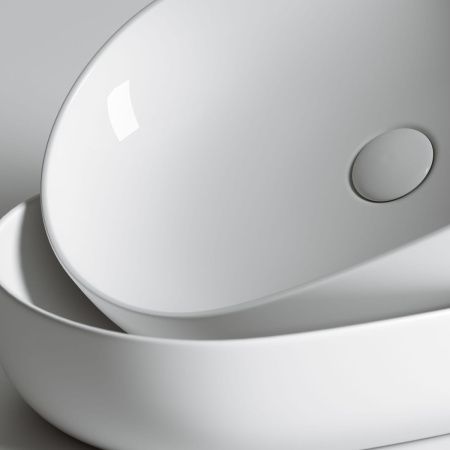 Раковина из сантехнического фарфора Ceramica Nova ELEMENT CN6047 60х40 накладная цвет белый без отверстий под смеситель