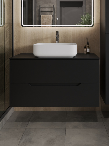 Тумба с раковиной Orange Line Li-100TubMDF+B05-500W 100,5х46х67,5 - фото 3