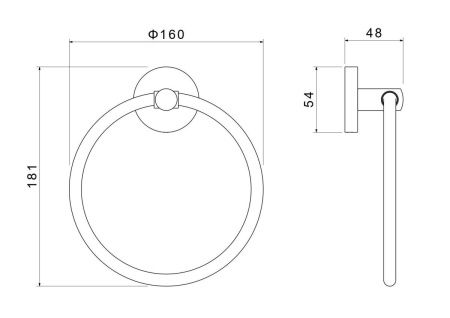 Полотенцедержатель Aquatek ОБЕРОН AQ4212CR