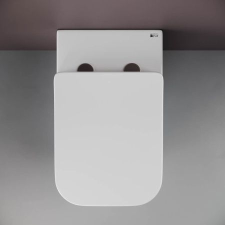 Унитаз приставной Ceramica Nova CUBIC CN1809 белый с сиденьем микролифт безободковый душевой смыв