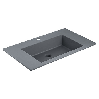 Раковина кварцевая Vincea VCB-13800G 80х48 встраиваемая цвет серый матовый 1 отверстие под смеситель