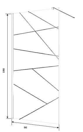 Душевая перегородка Cerutti SPA PICK T90 90х190 стекло прозрачное/матовое профиль хром